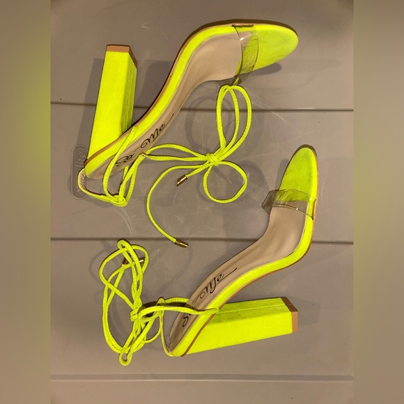 Neon Yellow  Heels - Picture 3 of 3